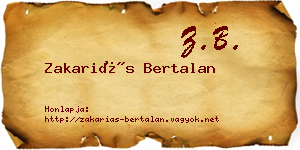 Zakariás Bertalan névjegykártya