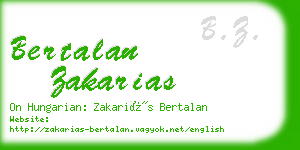 bertalan zakarias business card
